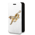 Дизайнерский горизонтальный чехол-книжка для Iphone 13 Pro Прозрачный тигр