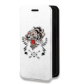Дизайнерский горизонтальный чехол-книжка для Iphone 14 Pro Max Прозрачный тигр