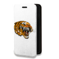 Дизайнерский горизонтальный чехол-книжка для Iphone 14 Pro Max Прозрачный тигр