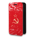 Дизайнерский горизонтальный чехол-книжка для Huawei Honor 50 Lite Флаг СССР
