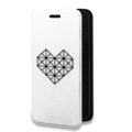 Дизайнерский горизонтальный чехол-книжка для Iphone 13 Прозрачные сердечки