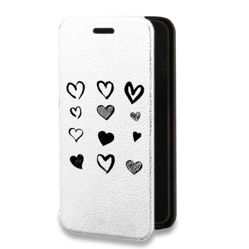 Дизайнерский горизонтальный чехол-книжка для Samsung Galaxy A51 Прозрачные сердечки