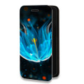 Дизайнерский горизонтальный чехол-книжка для Samsung Galaxy S10 Lite Абстракции Неон