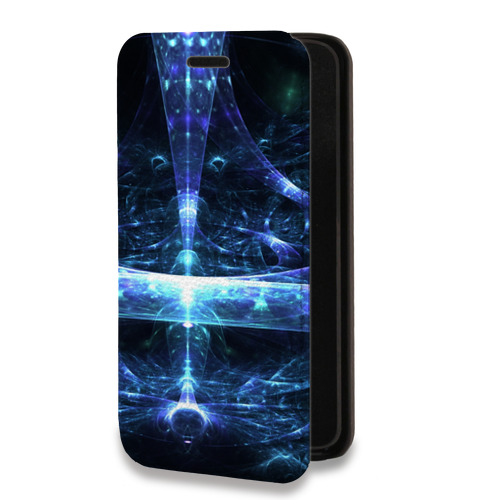 Дизайнерский горизонтальный чехол-книжка для Iphone 14 Pro Абстракции Неон