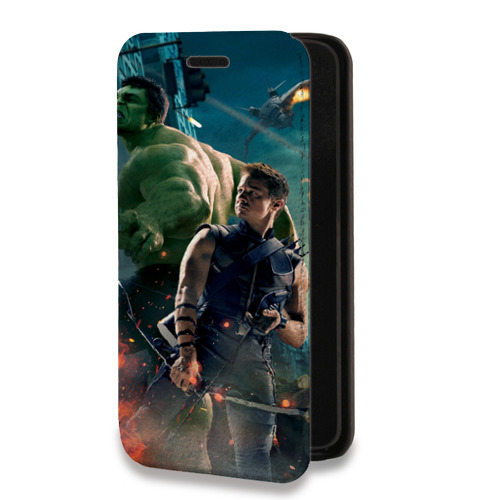 Дизайнерский горизонтальный чехол-книжка для Huawei P Smart (2021) Мстители