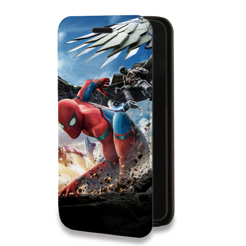 Дизайнерский горизонтальный чехол-книжка для Iphone 7 Plus / 8 Plus Человек - паук