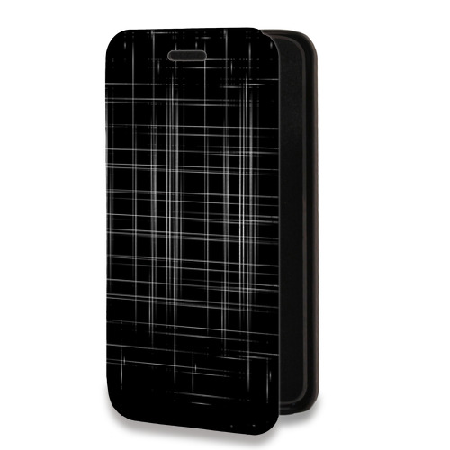 Дизайнерский горизонтальный чехол-книжка для Iphone 14 Plus Абстракции Сетка