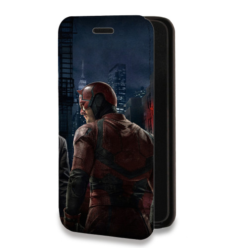 Дизайнерский горизонтальный чехол-книжка для Iphone 14 Pro Max Сорвиголова