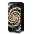 Дизайнерский горизонтальный чехол-книжка для Tecno Spark 8C Абстракции Спираль