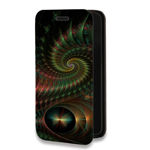 Дизайнерский горизонтальный чехол-книжка для Iphone 14 Pro Абстракции Спираль