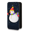 Дизайнерский горизонтальный чехол-книжка для Huawei Y5p Снеговик