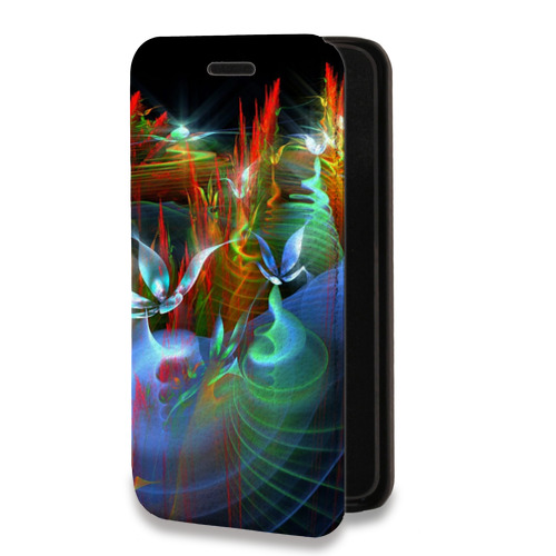 Дизайнерский горизонтальный чехол-книжка для Samsung Galaxy S22 Ultra Абстракции Фрактал