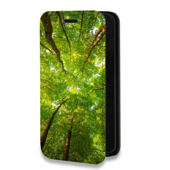 Дизайнерский горизонтальный чехол-книжка для Huawei P20 лес (на заказ)