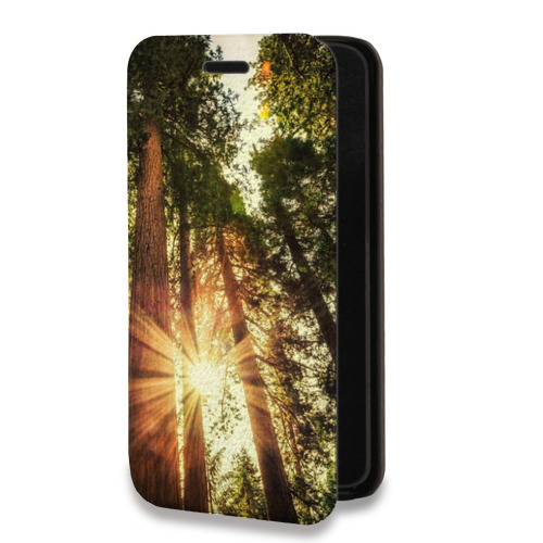 Дизайнерский горизонтальный чехол-книжка для Huawei P40 Pro лес