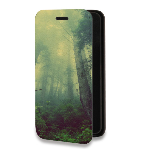 Дизайнерский горизонтальный чехол-книжка для Iphone 14 Pro лес