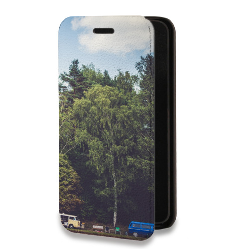 Дизайнерский горизонтальный чехол-книжка для Huawei Honor 50 Lite лес