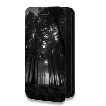Дизайнерский горизонтальный чехол-книжка для Huawei P20 лес (на заказ)
