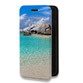 Дизайнерский горизонтальный чехол-книжка для Realme 7 пляж