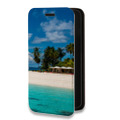 Дизайнерский горизонтальный чехол-книжка для Huawei P Smart (2021) пляж