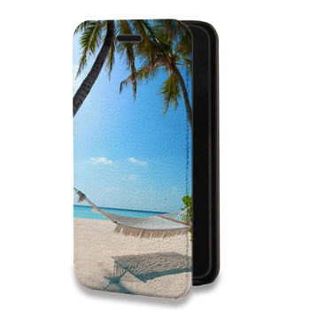 Дизайнерский горизонтальный чехол-книжка для Huawei P20 пляж (на заказ)