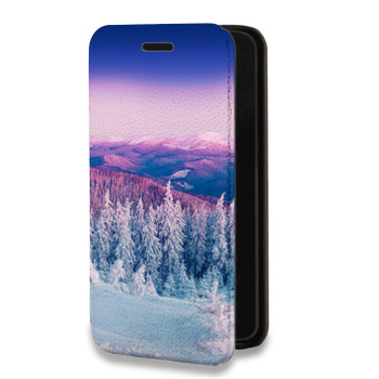 Дизайнерский горизонтальный чехол-книжка для Huawei P20 зима (на заказ)