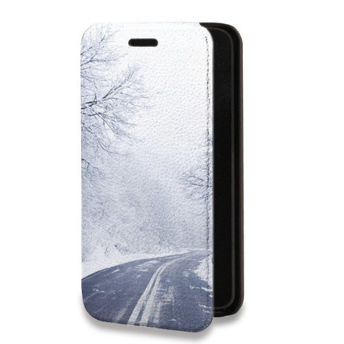 Дизайнерский горизонтальный чехол-книжка для Huawei Y6p зима