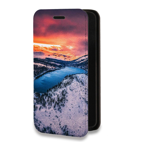 Дизайнерский горизонтальный чехол-книжка для Iphone 14 Pro Max озеро