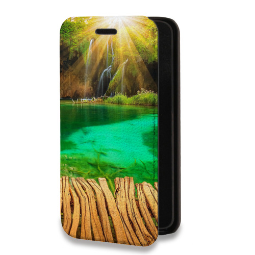 Дизайнерский горизонтальный чехол-книжка для Samsung Galaxy S22 Ultra водопады