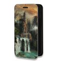 Дизайнерский горизонтальный чехол-книжка для Iphone 14 Pro Max водопады