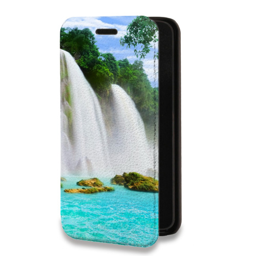 Дизайнерский горизонтальный чехол-книжка для Samsung Galaxy S22 Ultra водопады