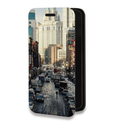 Дизайнерский горизонтальный чехол-книжка для Huawei P40 Lite E Нью-Йорк