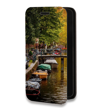 Дизайнерский горизонтальный чехол-книжка для Huawei Honor 7C Pro амстердам (на заказ)