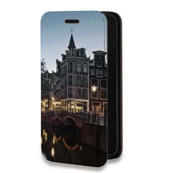 Дизайнерский горизонтальный чехол-книжка для Huawei Honor 30S амстердам (на заказ)