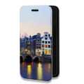 Дизайнерский горизонтальный чехол-книжка для Iphone 7 Plus / 8 Plus амстердам