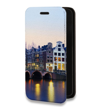 Дизайнерский горизонтальный чехол-книжка для Samsung Galaxy A6 амстердам (на заказ)
