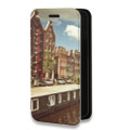 Дизайнерский горизонтальный чехол-книжка для Iphone 14 Pro амстердам