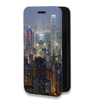 Дизайнерский горизонтальный чехол-книжка для Huawei P20 Гонконг (на заказ)
