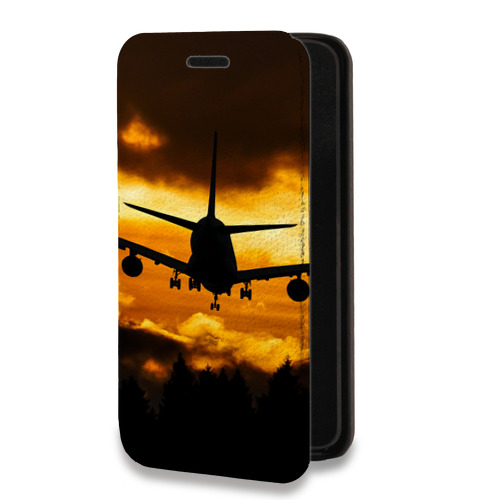 Дизайнерский горизонтальный чехол-книжка для Iphone 14 Pro самолеты