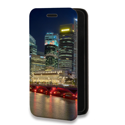 Дизайнерский горизонтальный чехол-книжка для Motorola Moto E7 Plus Сингапур