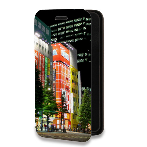 Дизайнерский горизонтальный чехол-книжка для Motorola Moto E7 Plus Токио