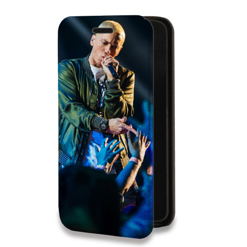 Дизайнерский горизонтальный чехол-книжка для Iphone 14 Pro Eminem