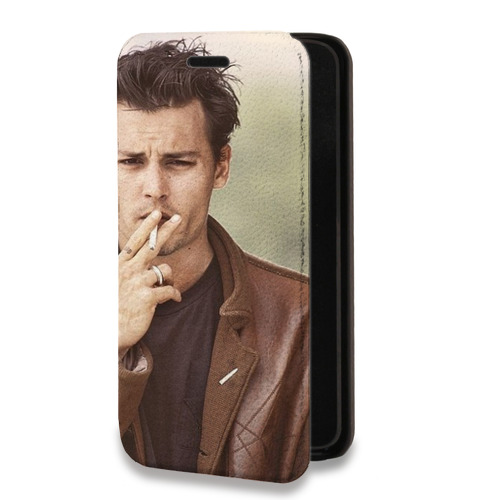 Дизайнерский горизонтальный чехол-книжка для Iphone 13 Pro Max Джонни Депп