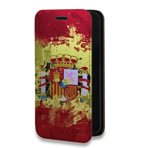 Дизайнерский горизонтальный чехол-книжка для Iphone 14 Pro флаг Испании