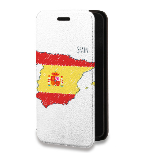 Дизайнерский горизонтальный чехол-книжка для Iphone 12 Pro флаг Испании