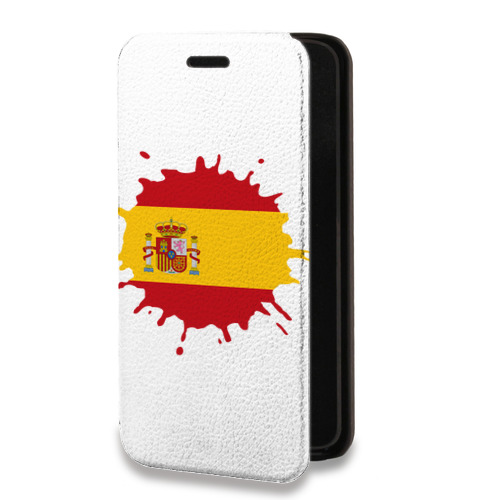 Дизайнерский горизонтальный чехол-книжка для Motorola Moto E7 Plus флаг Испании