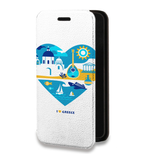 Дизайнерский горизонтальный чехол-книжка для Iphone 14 Pro флаг греции