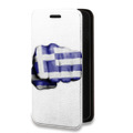 Дизайнерский горизонтальный чехол-книжка для Iphone 7 флаг греции