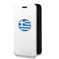 Дизайнерский горизонтальный чехол-книжка для Iphone 13 Pro Max флаг греции