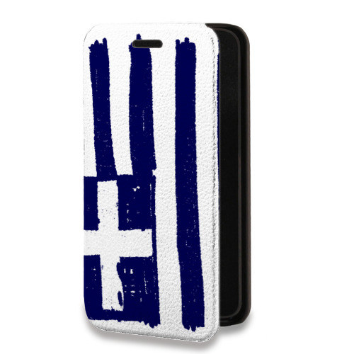 Дизайнерский горизонтальный чехол-книжка для ZTE Blade V7 Plus флаг греции