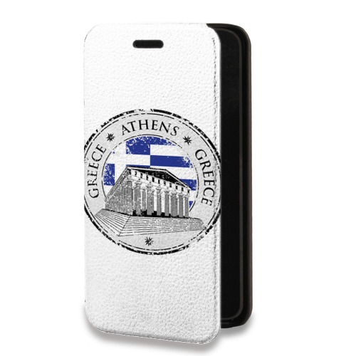 Дизайнерский горизонтальный чехол-книжка для Iphone 7 Plus / 8 Plus флаг греции